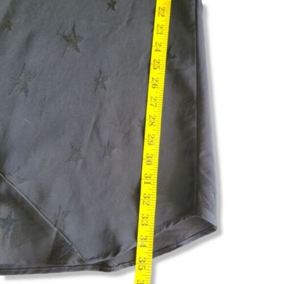 Zadig & Voltaire Black Satin Root Star Asymmetrical knee length dress XS Gothic - Picture 6 of 11